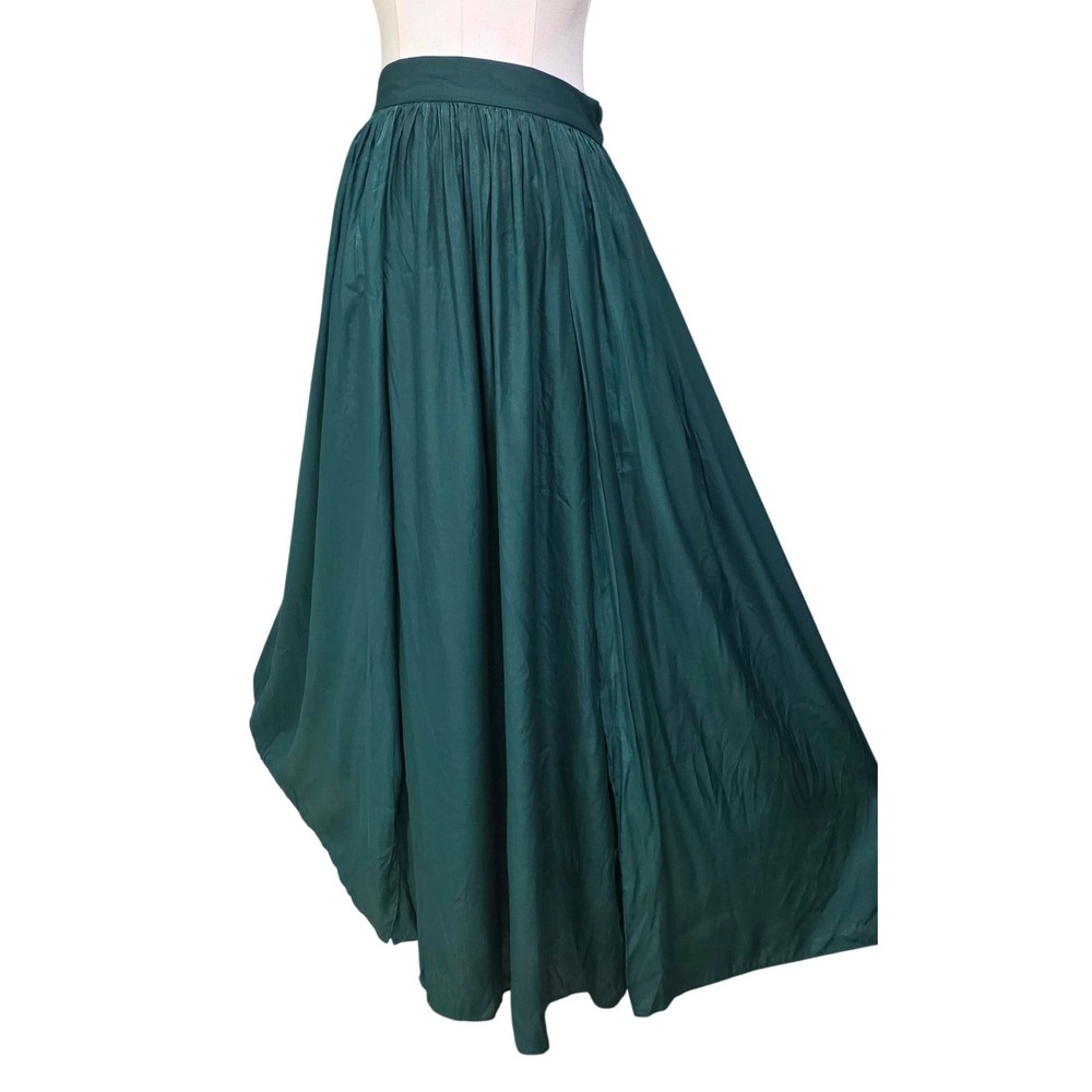 Splash Maxi Skirt Womens‎ 10 Green  Slit Boho Sustainable Viscose Full Length - Picture 4 of 9
